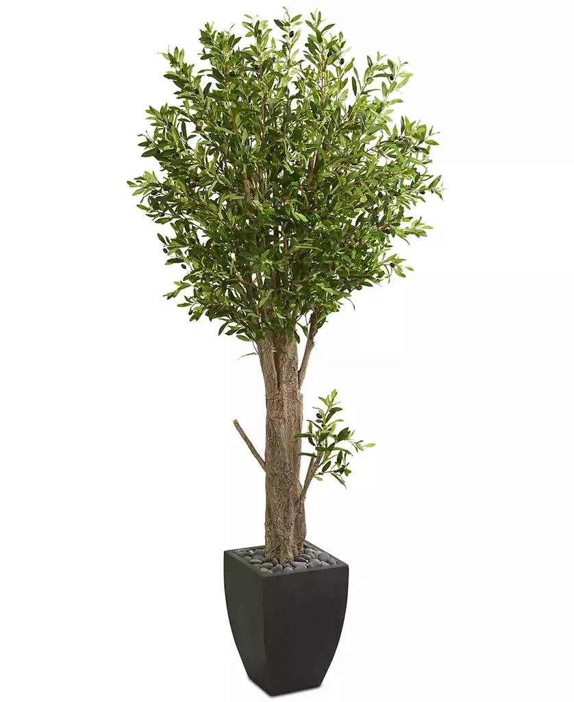 商品NEARLY NATURAL|6.5' Olive Artificial Tree in Black Planter,价格¥4781,第1张图片