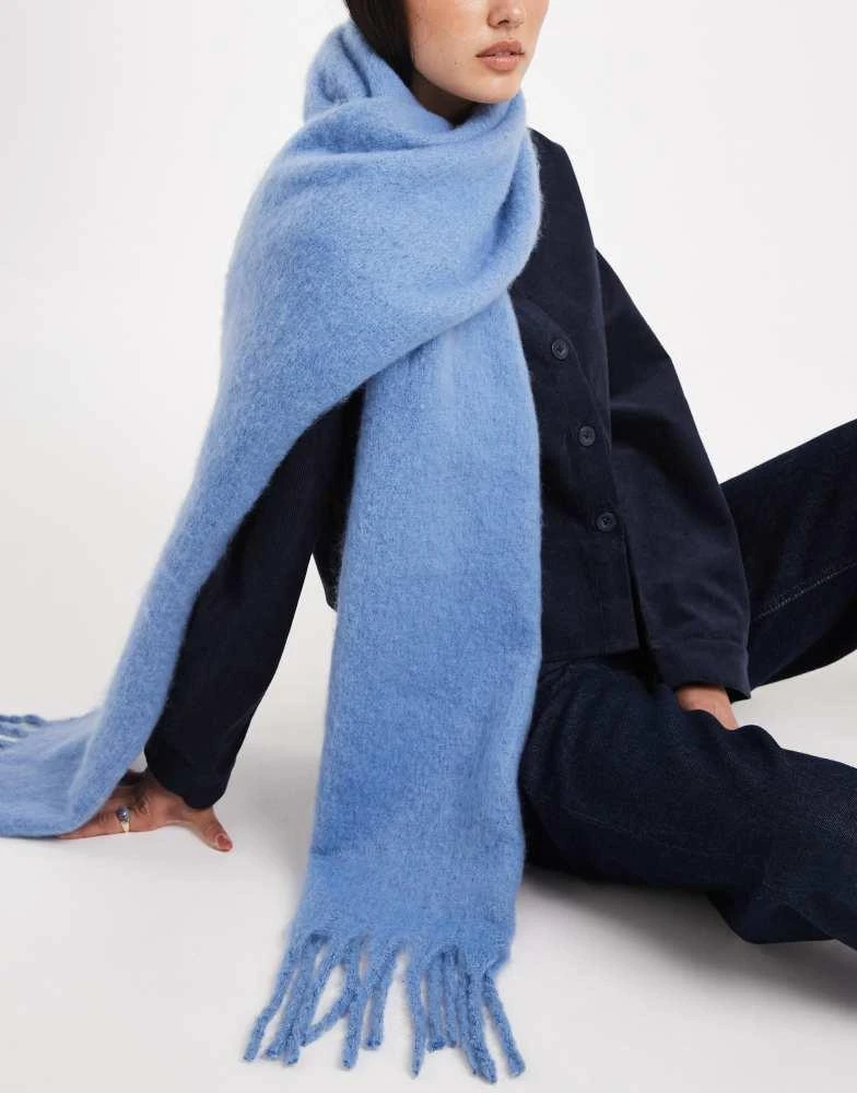 商品Threadbare|Threadbare chunky blanket scarf in mineral blue,价格¥141,第3张图片详细描述