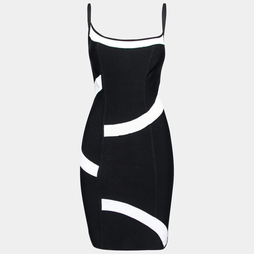 商品[二手商品] Herve Leger|Herve Leger Monochrome Patterned Knit Sleeveless Bandage Dress S,价格¥920,第1张图片