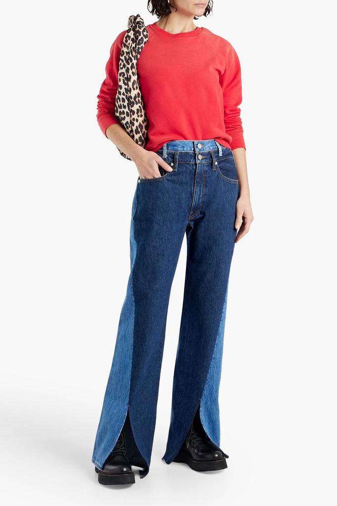 Two-tone high-rise bootcut jeans商品第4张图片规格展示