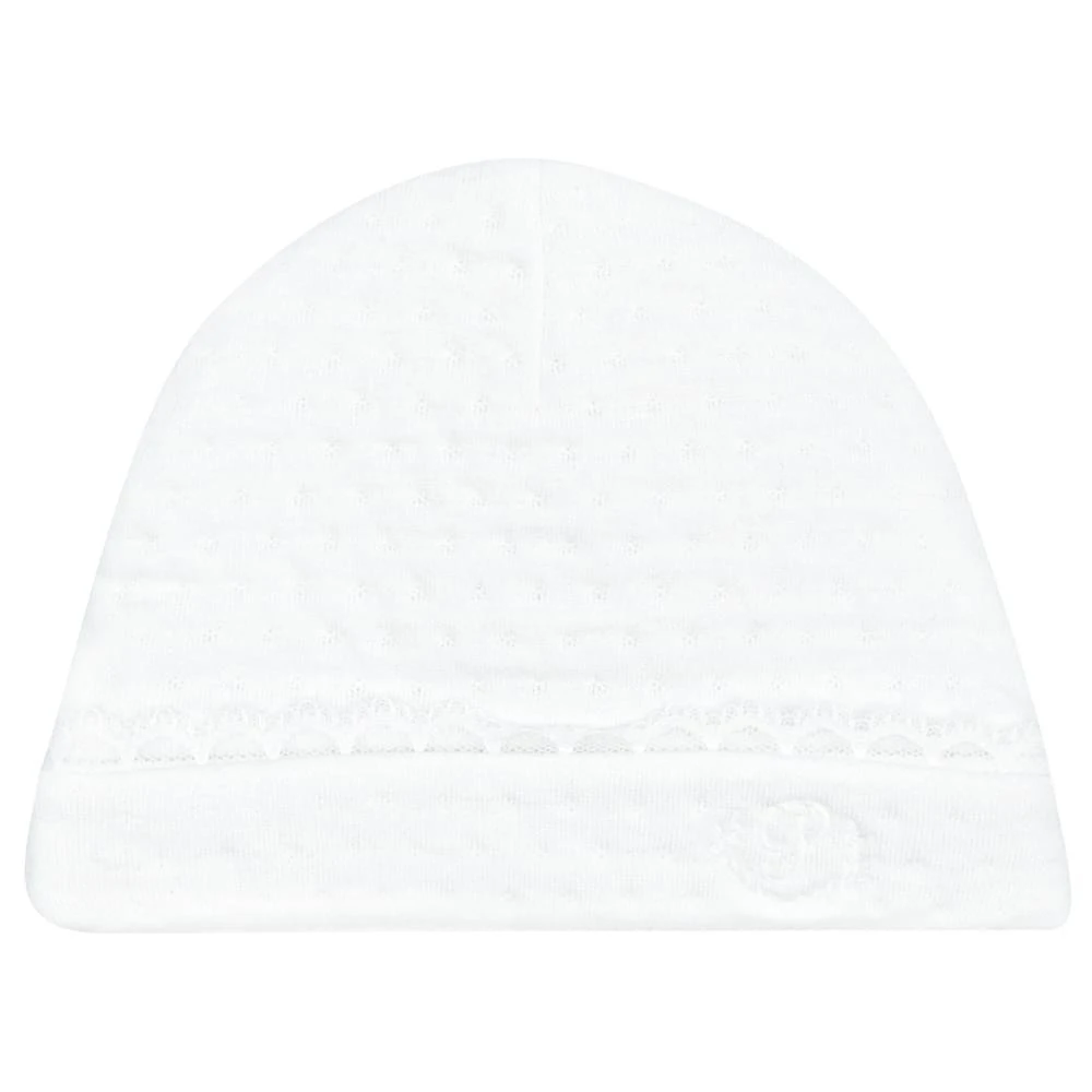 商品Patachou|Lace Trim White Hat,价格¥52,第1张图片