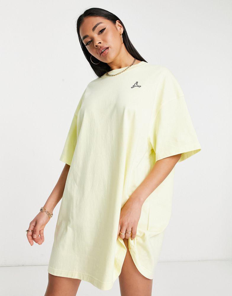 Jordan essential t-shirt dress in citron yellow商品第1张图片规格展示