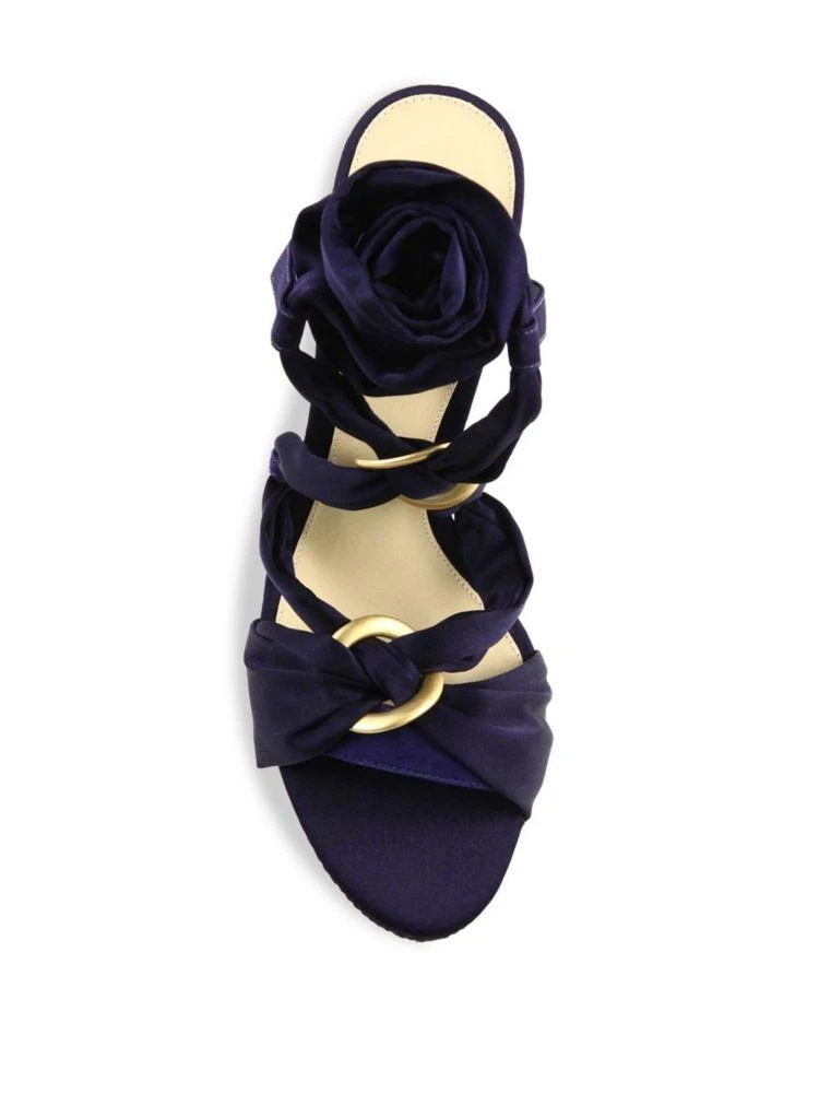商品Alexandre Birman|Alessa Silk & Suede Ankle-Wrap Sandals,价格¥1766,第4张图片详细描述