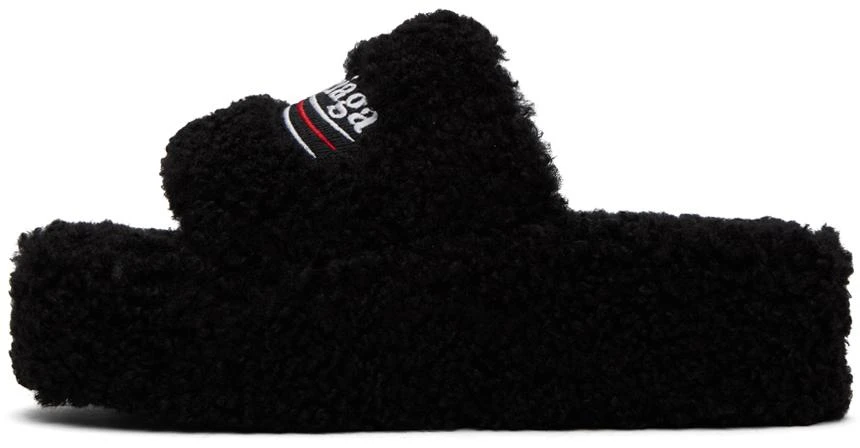 商品Balenciaga|Black Furry Platform Sandals,价格¥6818,第3张图片详细描述