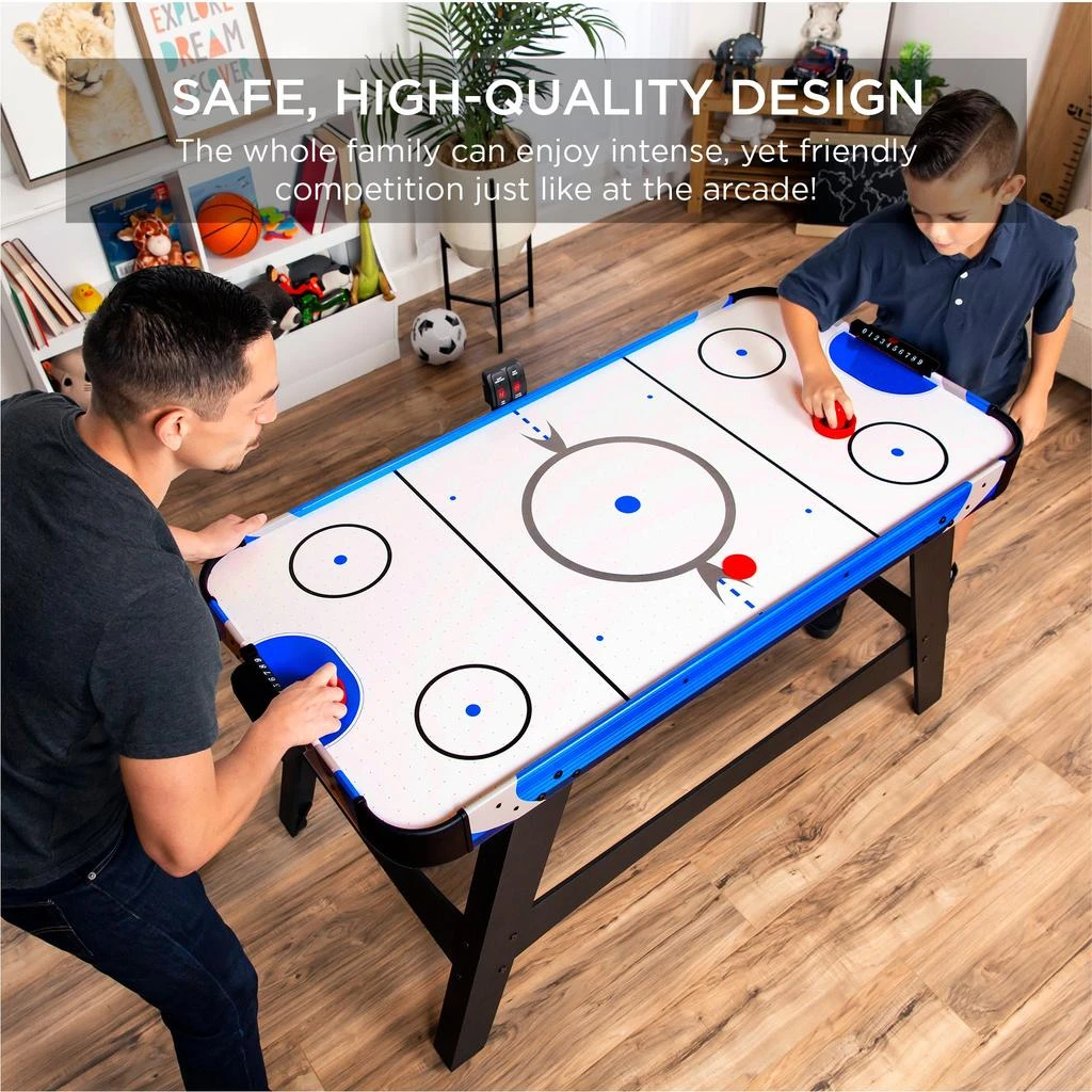 商品Best Choice Products|58in Mid-Size Air Hockey Table for Game Room w/ 2 Pucks, 2 Pushers, LED Score Board, 12V Motor,价格¥1265,第2张图片详细描述