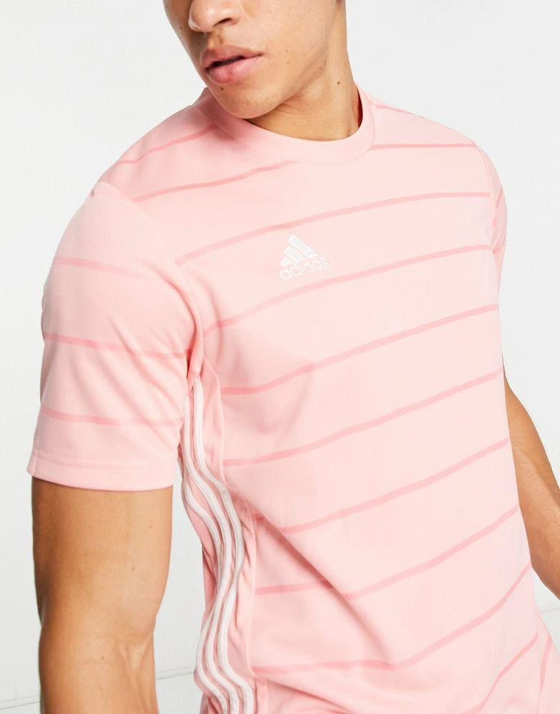 商品Adidas|adidas Football Campeon 21 stripe t-shirt in pink,价格¥173,第1张图片