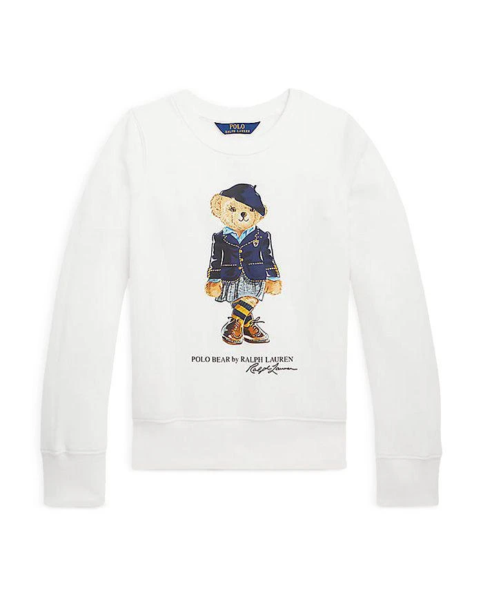 商品Ralph Lauren|Ralph Lauren Girls' Polo Bear Fleece Sweatshirt - Little Kid, Big Kid,价格¥292,第1张图片