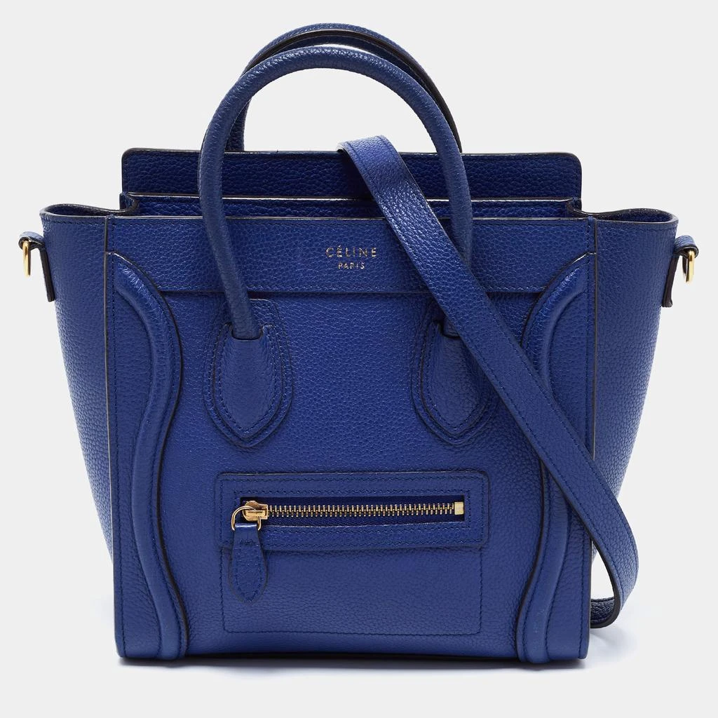 商品[二手商品] Celine|Celine Blue Leather Nano Luggage Tote,价格¥7140,第1张图片