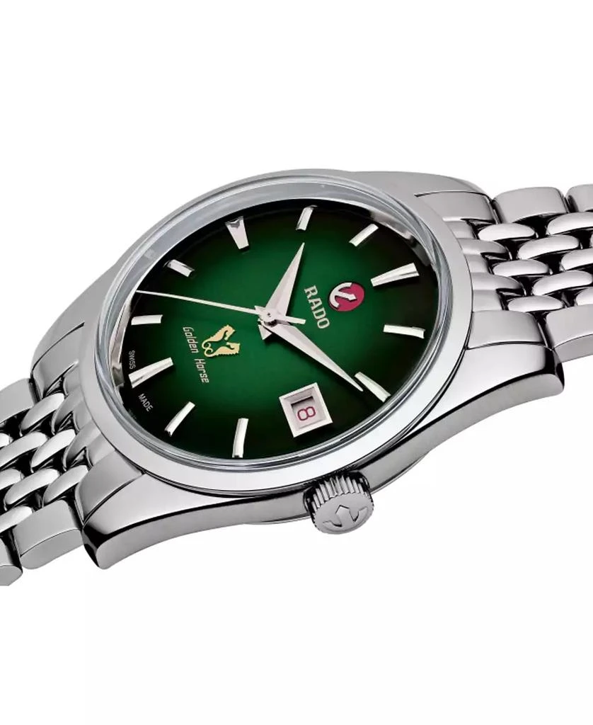 商品Rado|Unisex Swiss Automatic Golden Horse 1957 Limited Edition Stainless Steel Bracelet Watch 37mm,价格¥14078,第2张图片详细描述
