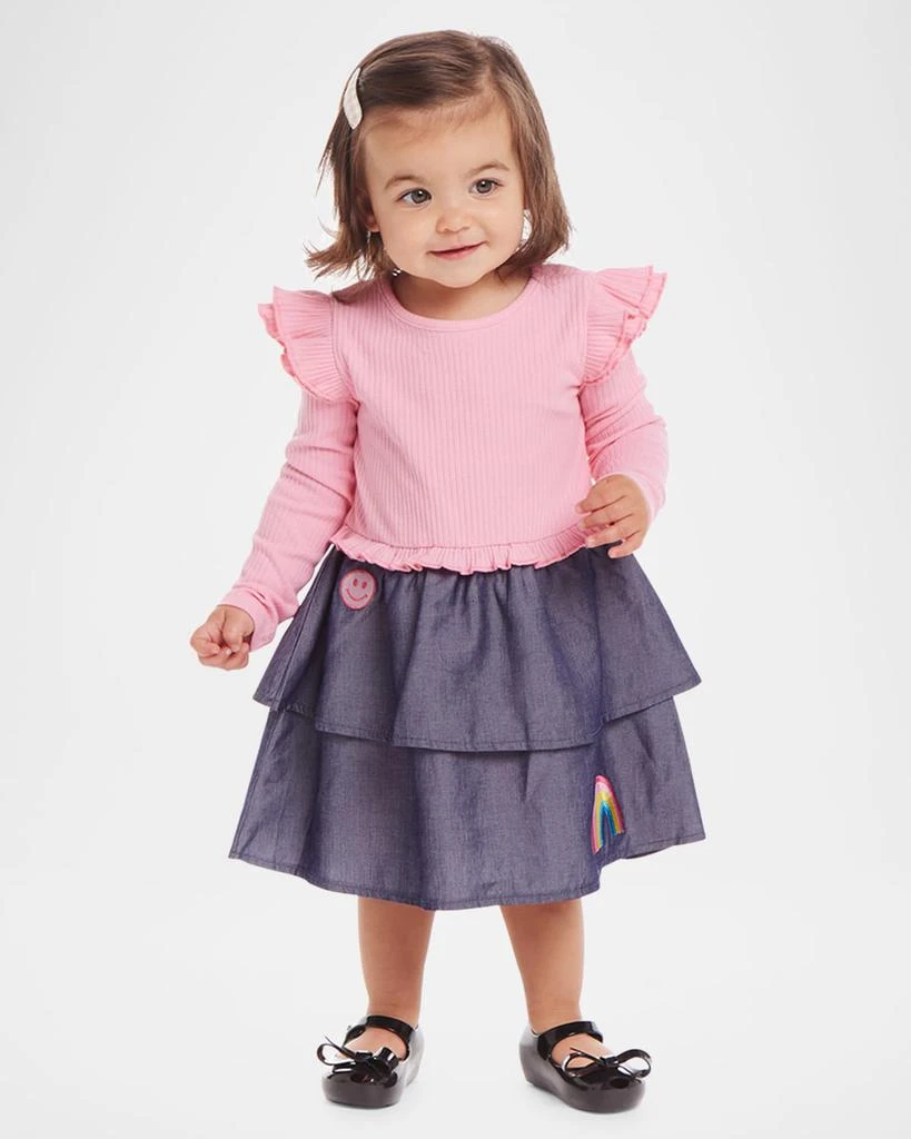 商品Andy & Evan|Girl's Rib Knit Tiered Skirt Combo Dress, Size Newborn-24M,价格¥433,第2张图片详细描述