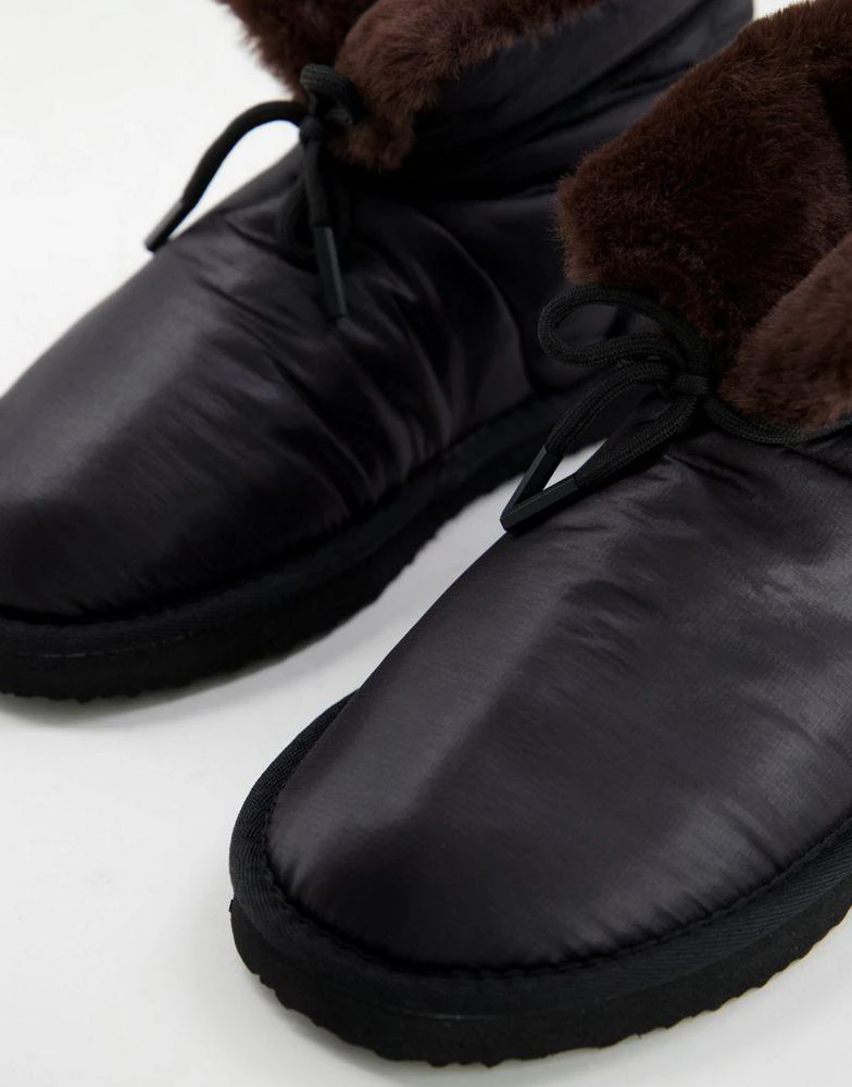 商品ASOS|ASOS DESIGN Zeke puffer slippers booties in black,价格¥96,第3张图片详细描述
