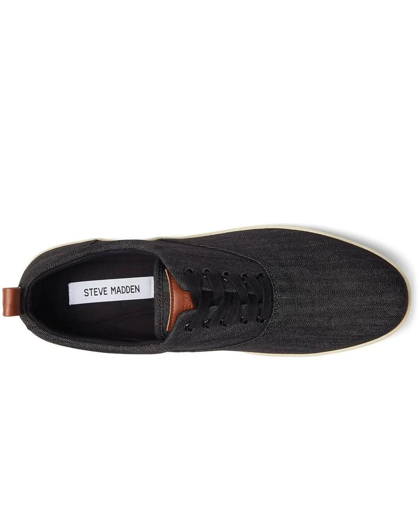 商品Steve Madden|Mens Fenom Lace-Up Denim Sneakers In Black Fabric,价格¥376,第2张图片详细描述