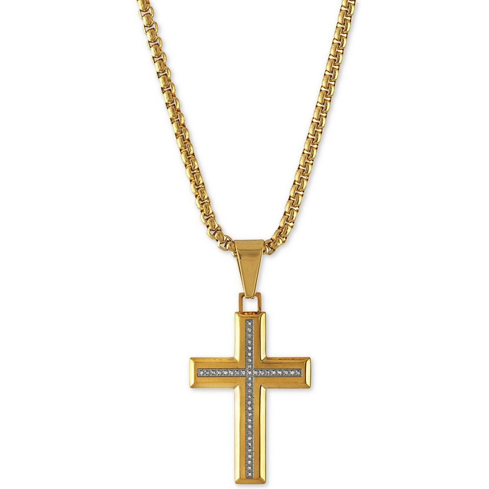 商品Esquire Men's Jewelry|Diamond Cross Pendant Necklace (1/6 ct. t.w.) , Created for Macy's,价格¥1857,第3张图片详细描述