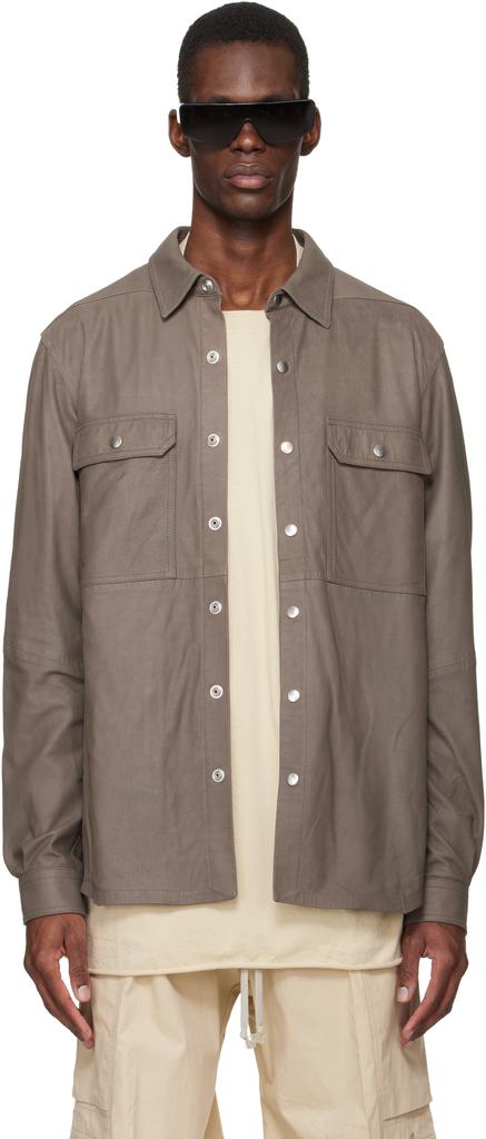 Chemise extérieure en cuir nappa Gray Temple Feather image 2