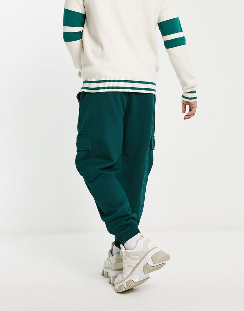 ASOS DESIGN oversized cargo joggers in green商品第3张图片规格展示