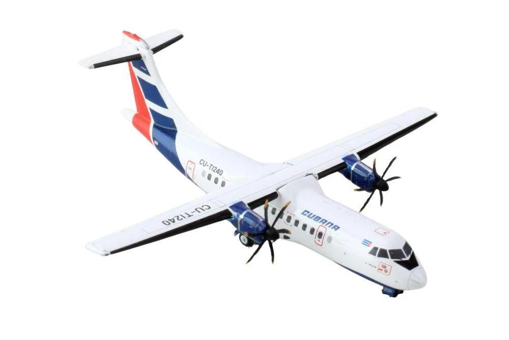 商品GeminiJets|ATR 42-500 Commercial Aircraft "Cubana Airlines" (CU-T1240) White with Red and Blue Stripes 1/400 Diecast Model Airplane by,价格¥571,第1张图片
