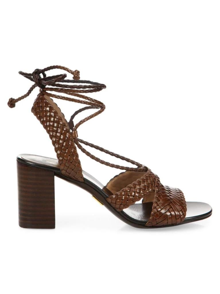 商品Michael Kors|Michael Kors Collection - Lawson Ankle-Wrap Woven Leather Sandals,价格¥1486,第1张图片