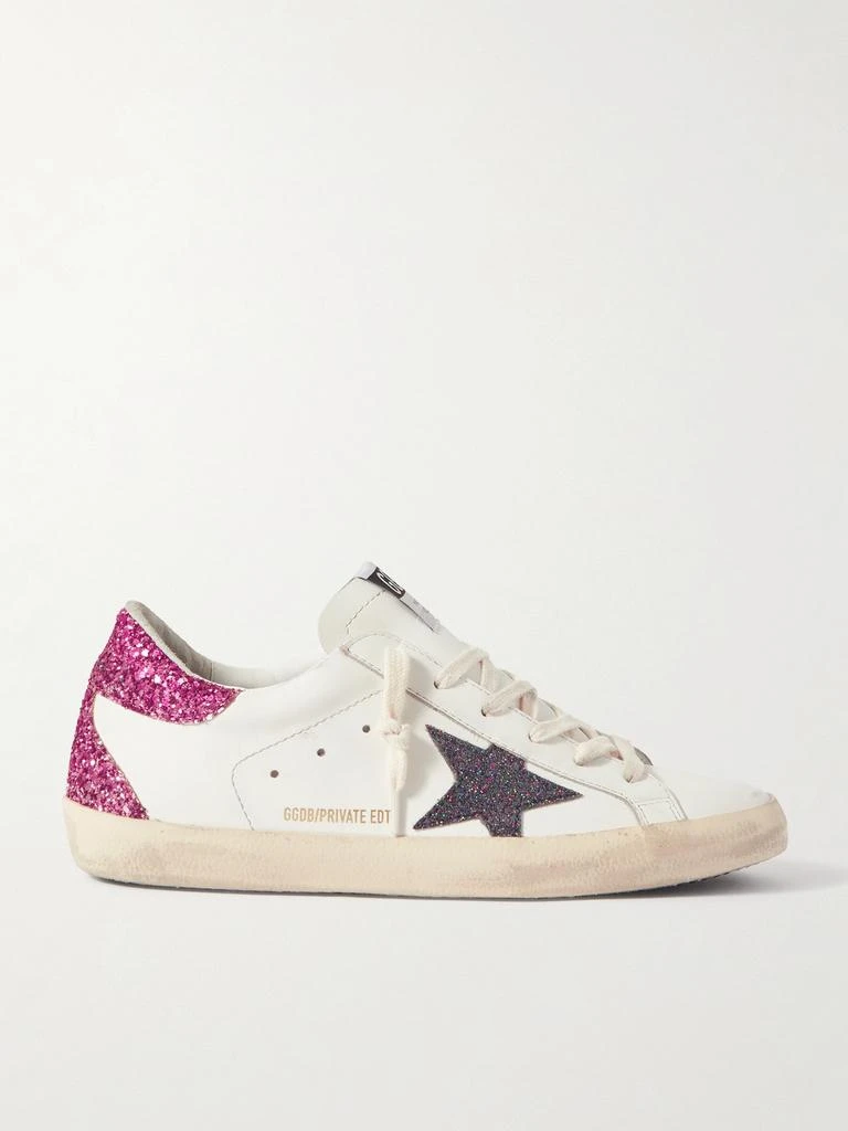 商品Golden Goose|Superstar 仿旧亮片金葱皮革运动鞋  - IT35,价格¥4888,第1张图片