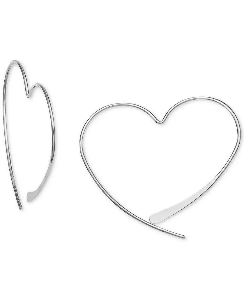 商品Giani Bernini|Wire Heart Threader Earrings in Sterling Silver, Created for Macy's,价格¥95,第1张图片