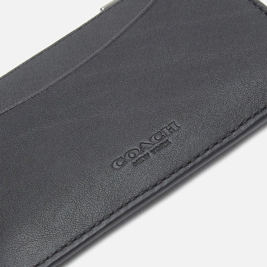 商品Coach|Coach Men's Leather Zip Card Case - Black,价格¥475,第3张图片详细描述