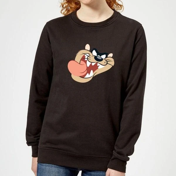 商品Original Hero|Looney Tunes Tasmanian Devil Face Women's Sweatshirt - Black,价格¥255,第1张图片