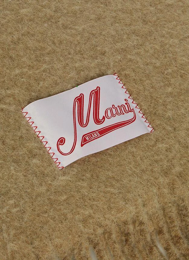 商品Marni|Logo Patch Scarf in Beige,价格¥3537,第5张图片详细描述