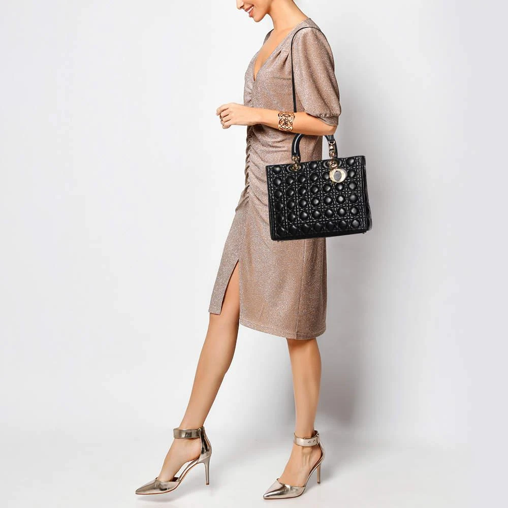 商品[二手商品] Dior|Dior Black Cannage Leather Large Lady Dior Tote,价格¥18136,第2张图片详细描述