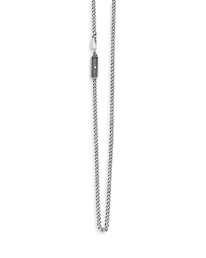 商品King Baby|Men's Sterling Silver Fine Curb Link Chain, 24",价格¥1854,第1张图片