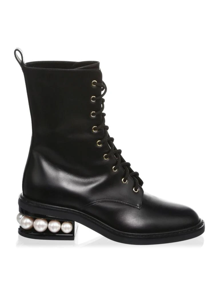 商品Nicholas Kirkwood|Casati Faux Pearl Leather Combat Boots,价格¥6075,第1张图片