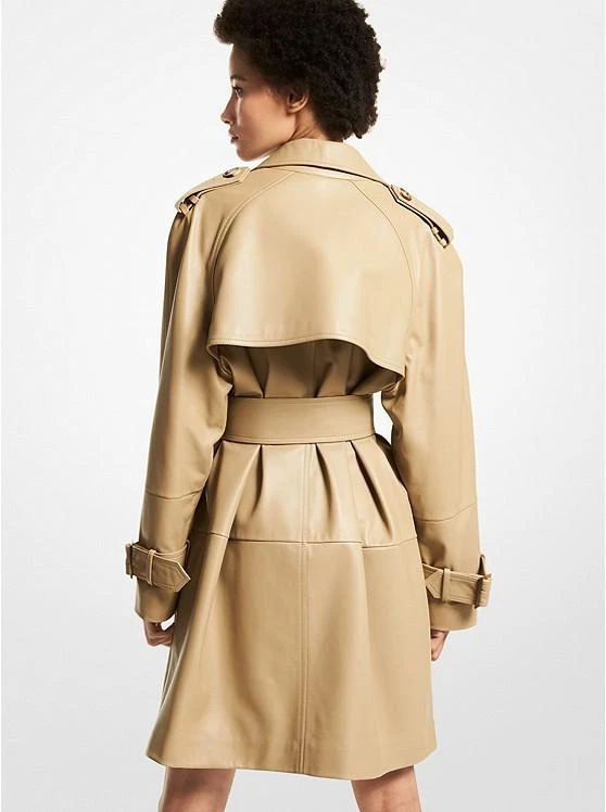商品Michael Kors|Gail Plongé Leather Trench Coat,价格¥11167,第2张图片详细描述