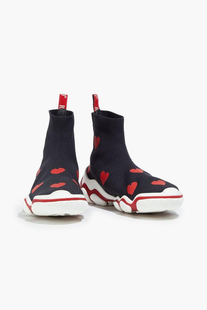 商品RED Valentino|Printed stretch-knit high-top sneakers,价格¥1634,第4张图片详细描述