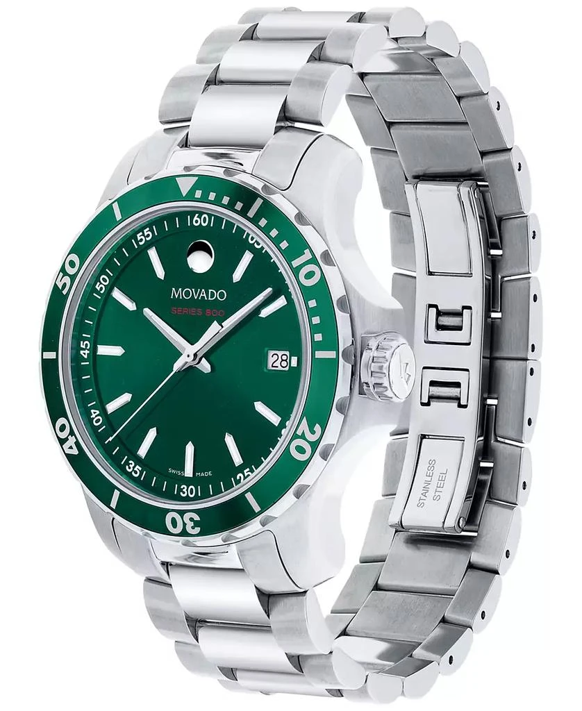 商品Movado|Men's Swiss Series 800 Stainless Steel Bracelet Diver Watch 40mm,价格¥6228,第2张图片详细描述