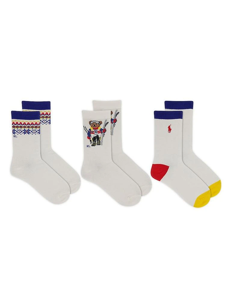 商品Ralph Lauren|Little Kid's & Kid's Sun Valley Holiday Three-Pack Sock Set,价格¥135,第1张图片