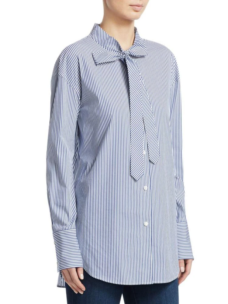 商品Theory|Weekender Stripe Tie Neck Blouse,价格¥671,第3张图片详细描述