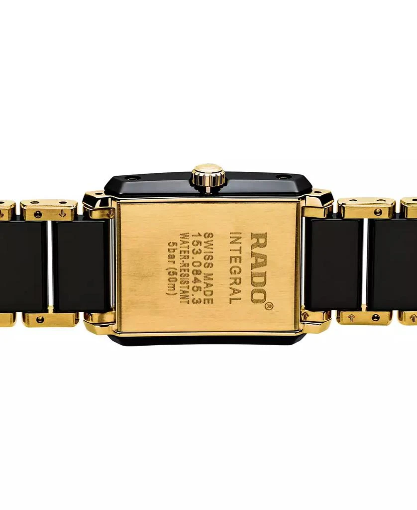 商品Rado|Women's Swiss Integral Diamond Accent Black Ceramic & Gold-Tone Stainless Steel Bracelet Watch 23x33mm R20845712,价格¥18172,第3张图片详细描述