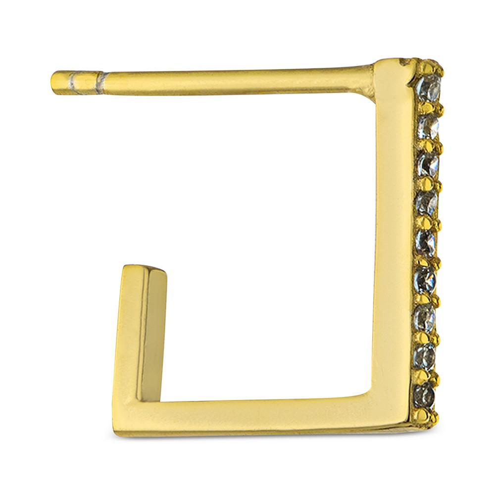 Cubic Zirconia Square Hoop Earrings in 18k Gold-Plated Sterling Silver, Created for Macy's商品第3张图片规格展示