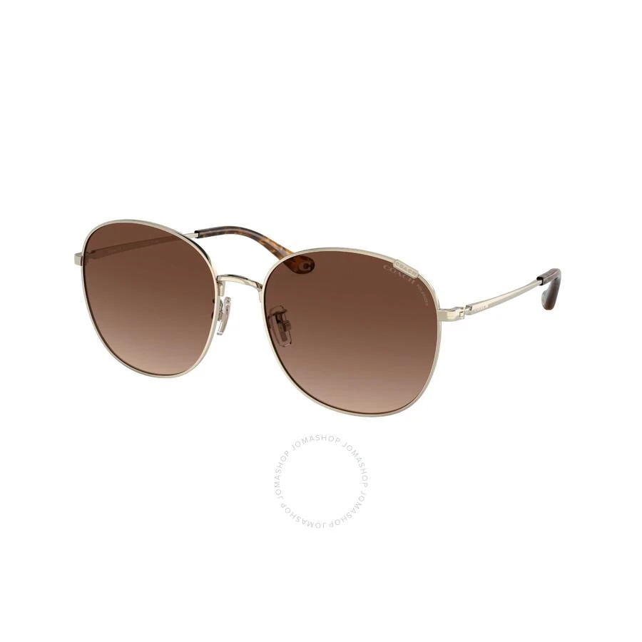 商品Coach|Polarized Brown Round Ladies Sunglasses HC7134 9005T5 57,价格¥521,第1张图片