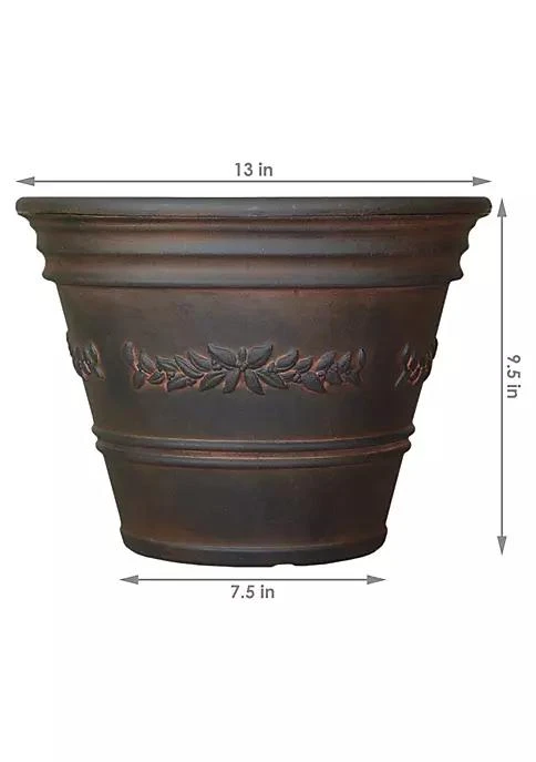 商品belk|Decor Sunnydaze Laurel Double Walled Flower Planter   Rust   13,价格¥296,第5张图片详细描述