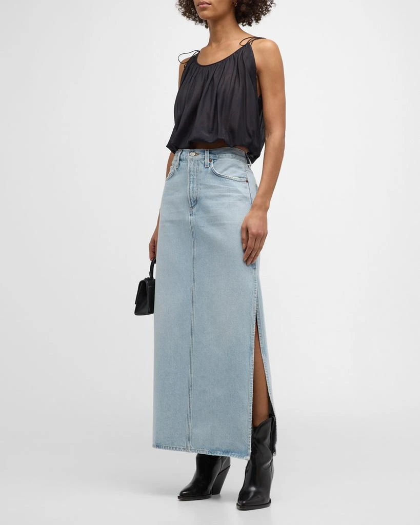 商品AGOLDE|Astrid Slice Denim Maxi Skirt,价格¥969,第3张图片详细描述