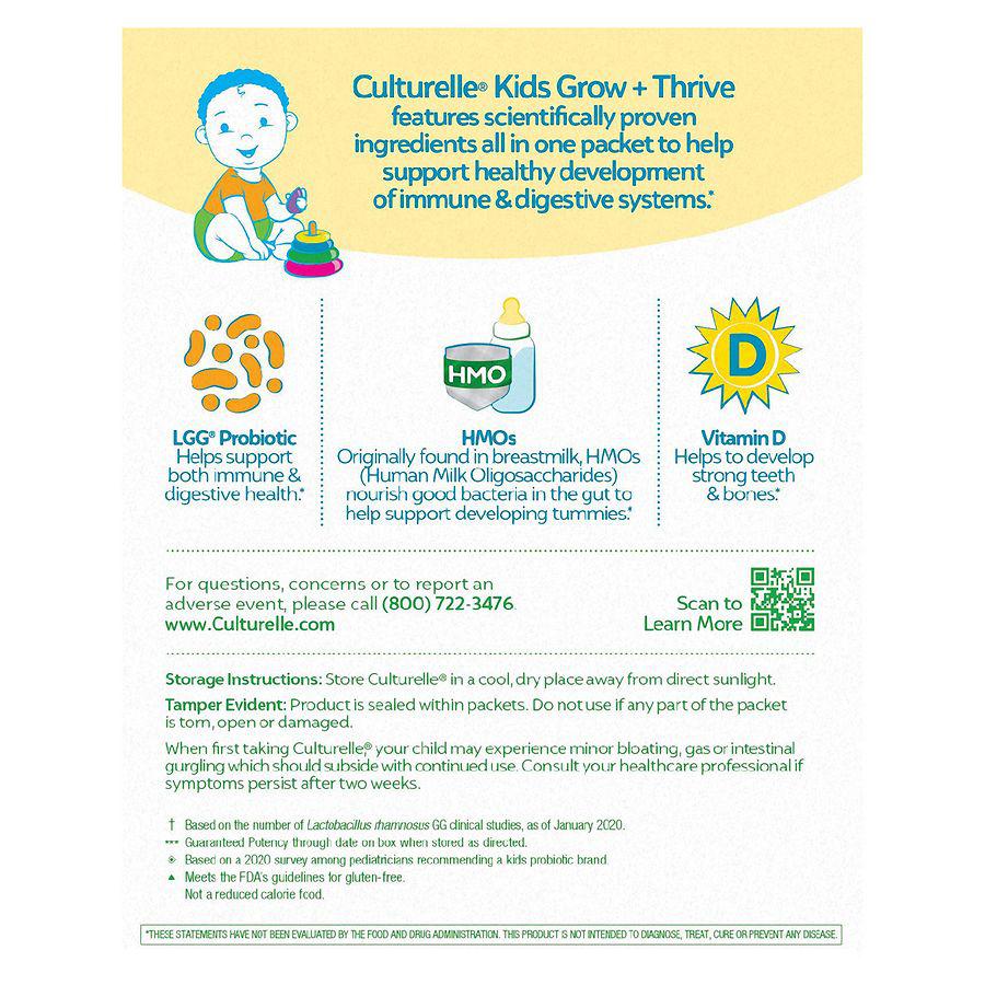 Kids Grow + Thrive Probiotics + HMO + Vitamin D Blend Packets商品第2张图片规格展示