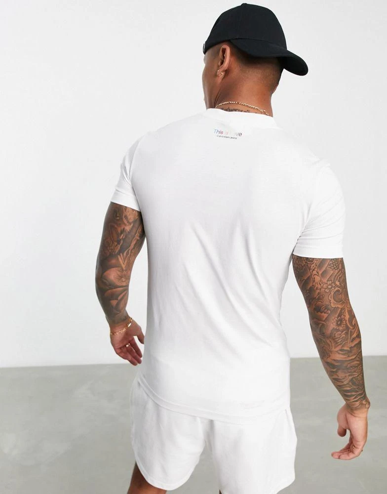 商品Calvin Klein|Calvin Klein Jeans pride capsule co-ord chest monogram slim fit t-shirt in white,价格¥208,第2张图片详细描述