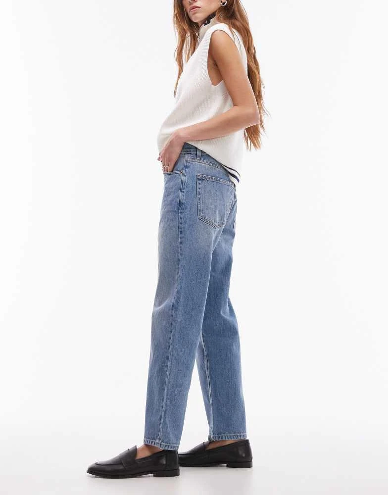 商品Topshop|Topshop Runway mid rise straight cropped jean in bleach,价格¥211,第3张图片详细描述