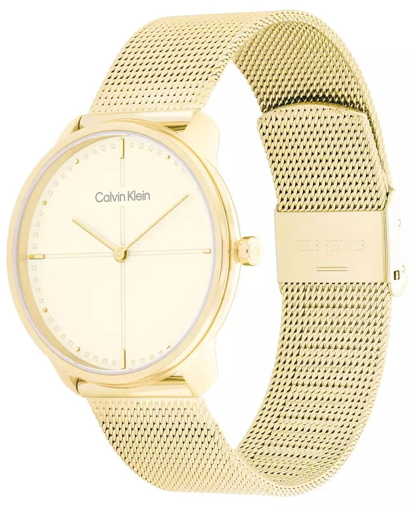 商品Calvin Klein|Unisex Gold-Tone Stainless Steel Mesh Bracelet Watch, 35mm,价格¥648,第2张图片详细描述