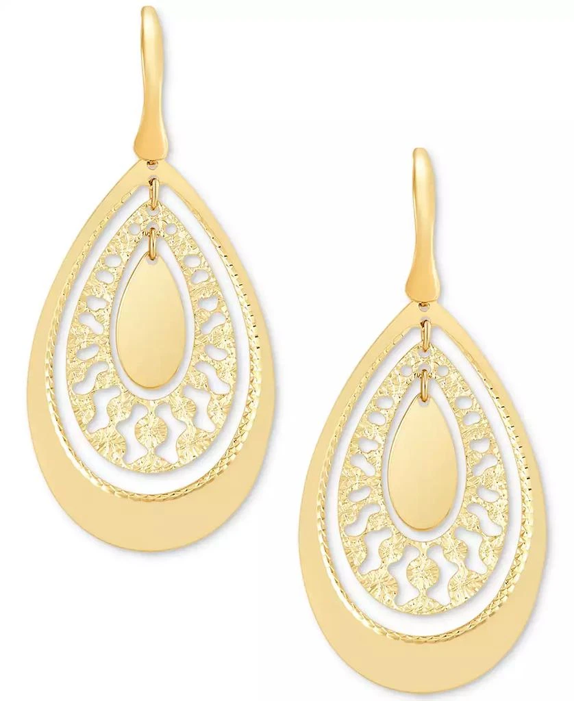 商品Italian Gold|Openwork Orbital Teardrop Drop Earrings in 14k Gold,价格¥3132,第3张图片详细描述