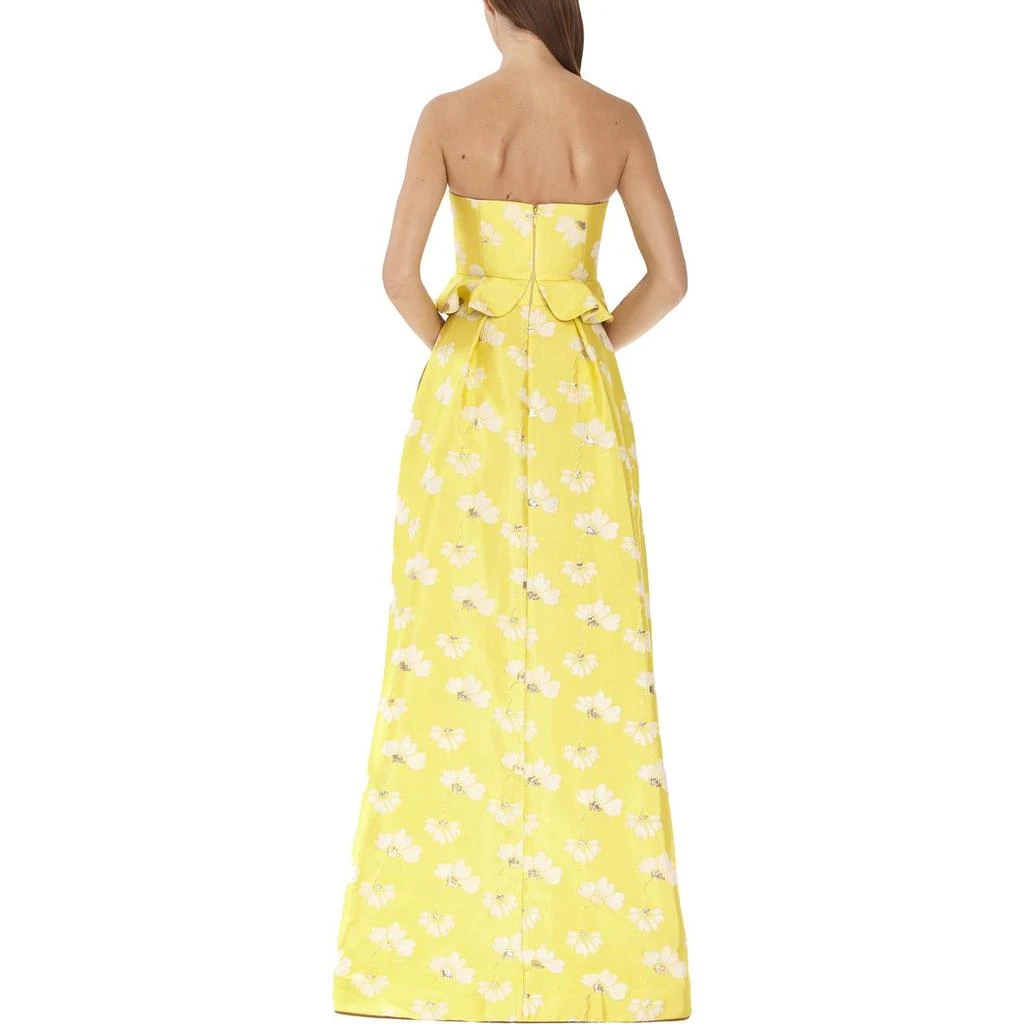 商品Monique Lhuillier|ML Monique Lhuillier Womens Brocade Floral Evening Dress,价格¥1651,第2张图片详细描述