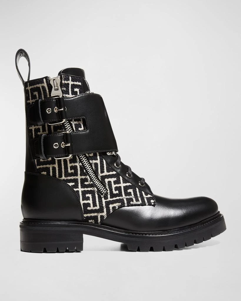 商品Balmain|Men's Ranger Monogram Jacquard Combat Boots,价格¥6481,第1张图片