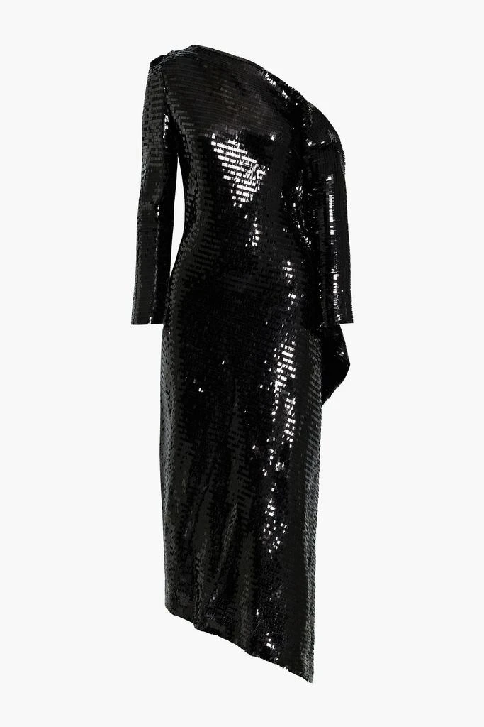商品ROLAND MOURET|Castro one-shoulder asymmetric sequined mesh midi dress,价格¥12910,第3张图片详细描述