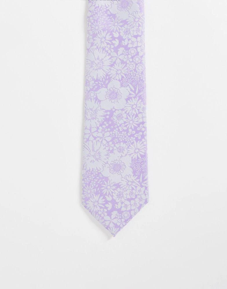 商品ASOS|ASOS DESIGN slim tie in purple floral,价格¥56,第1张图片