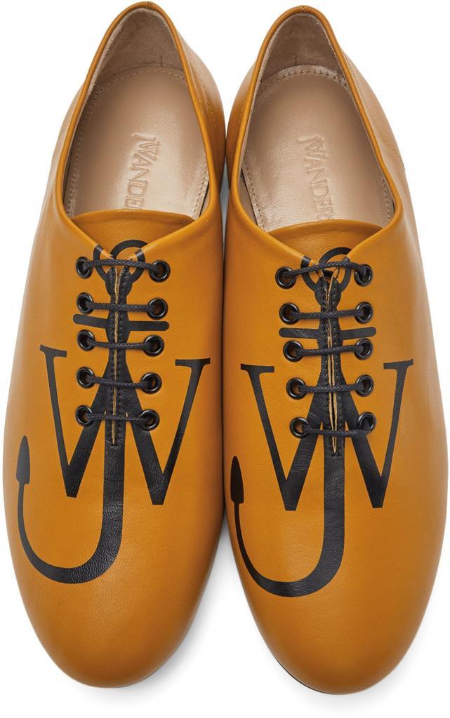 商品JW Anderson|Brown Logo Ballerina Oxfords,价格¥3318,第7张图片详细描述