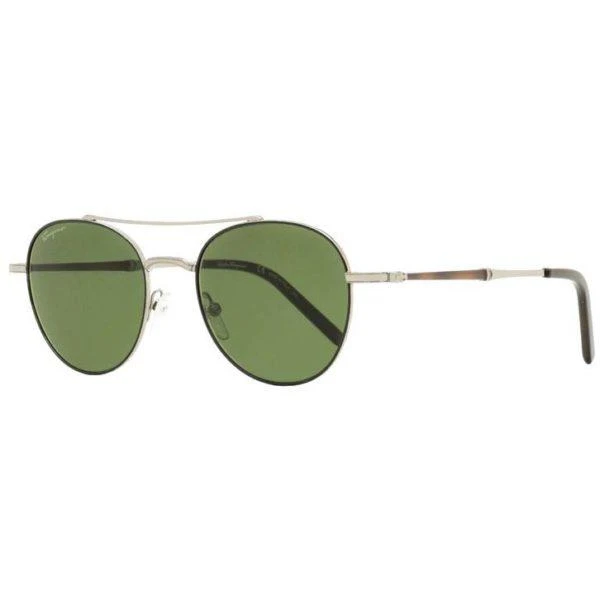 商品Salvatore Ferragamo|Sf224s-039-51 Men's Oval Gunmetal And Black Sunglasses,价格¥2779,第1张图片